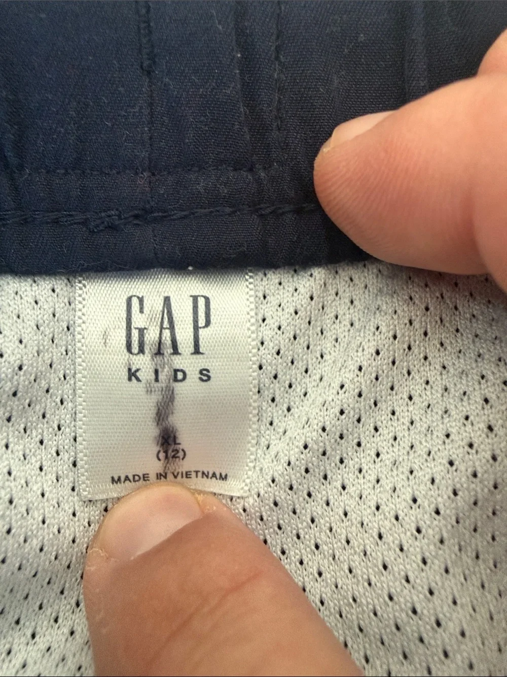 GAP Kids Navy Athletic Mesh-Lined swim trunks